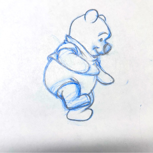 Disney Studios Winnie the Pooh Pencil Drawing With ORIGINAL PRODUCTION MARKS - Picture 3 of 3